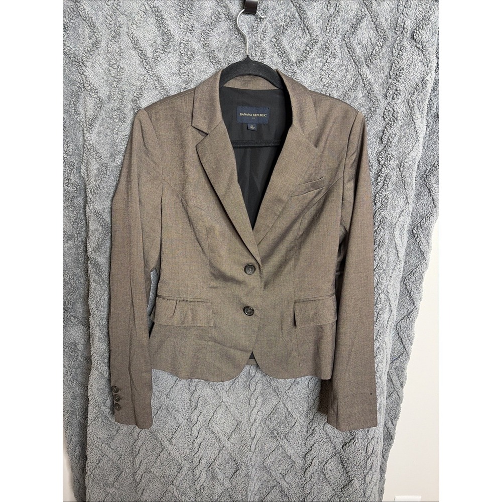 Banana Republic Cropped Blazer 8 Rayon Blend Suit Jacket Dark Academia Office